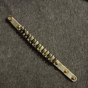 Leather Wrist Cuff with Metal Clips